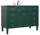 Home Living Vanity with Carrara White Marble Countertop, Green, 48", Single Sink