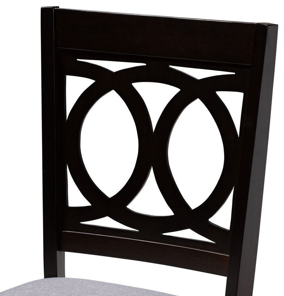 Erica 5-Piece Dining Set, Gray/Dark Brown