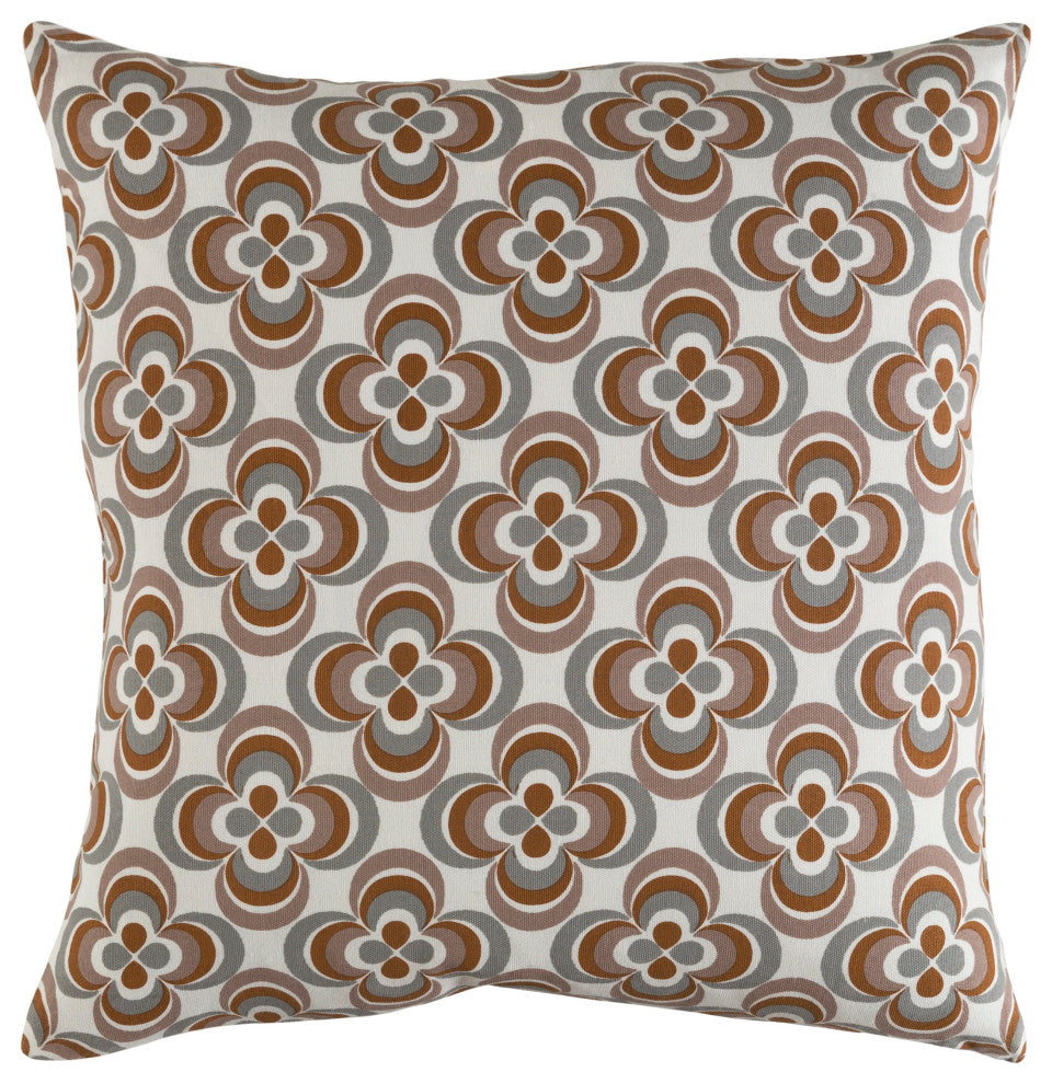 Surya Trudy TRUD-7138 18"x18" Pillow Kit, Taupe/Cinnamon/Ivory