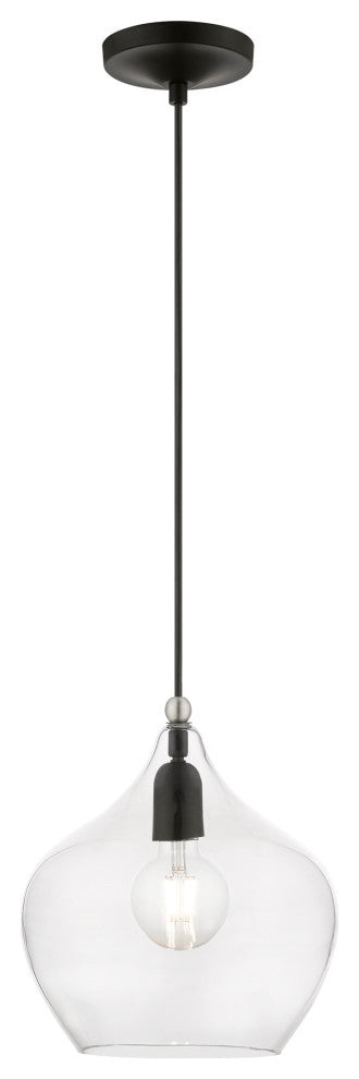 Aldrich 1 Light Black With Brushed Nickel Accent Pendant