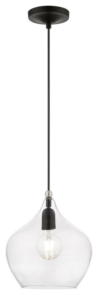 Aldrich 1 Light Black With Brushed Nickel Accent Pendant