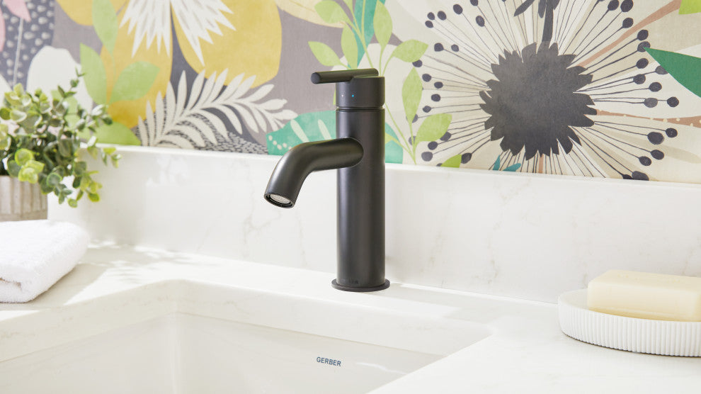Parma 1H Bath Faucet, Metal Touch Down Drain, Deck Plate, 1.2gpm, Stain Black
