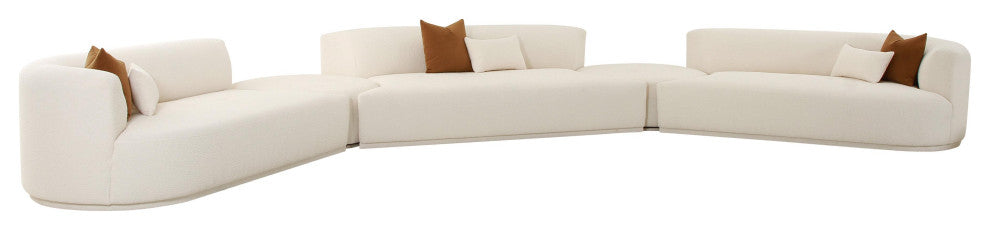 Fickle Cream Boucle 5-Piece Modular Sectional