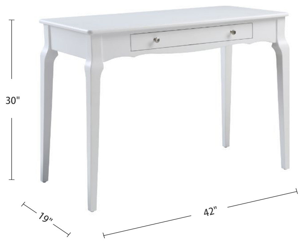 Writing Desk With Storage Drawers, White