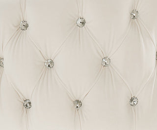 TOV Furniture Adina White Velvet Loveseat with Gold Legs