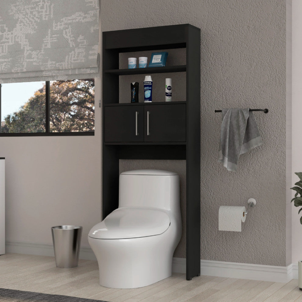 Over The Toilet Cabinet Jozz, Bathroom, Black