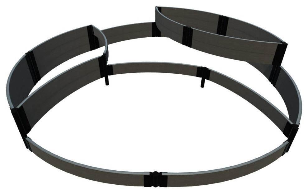 Weathered Wood 'Circle Quadruple' - 10' X 10' Raised Garden Bed - 1" Profile