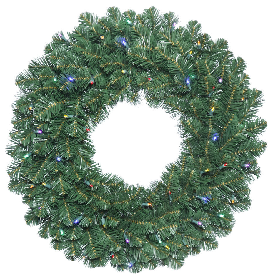 Vickerman Oregon Fir Wreath, WA 70 LED Multi, 30"