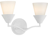 Pinellas Collection Two-Light Contemporary Vanity Light, White Plaster