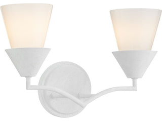 Pinellas Collection Two-Light Contemporary Vanity Light, White Plaster