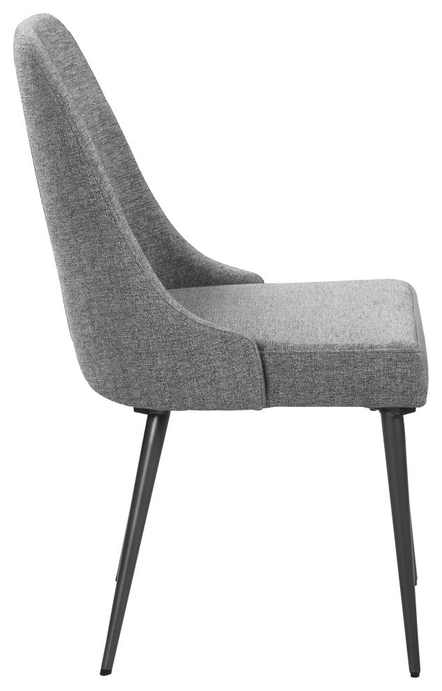 Alan Fabric Upholstered Dining Side Chair Grey, Set of 2
