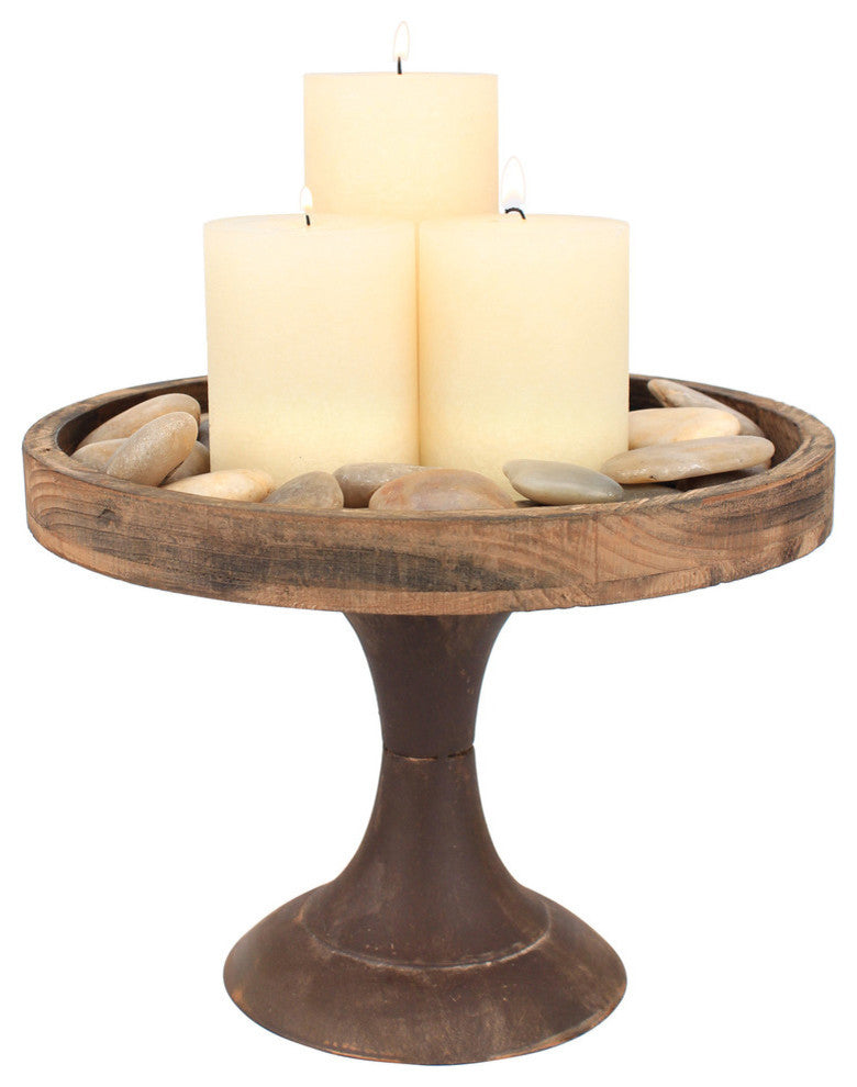 Large Rustic Pedestal Tray