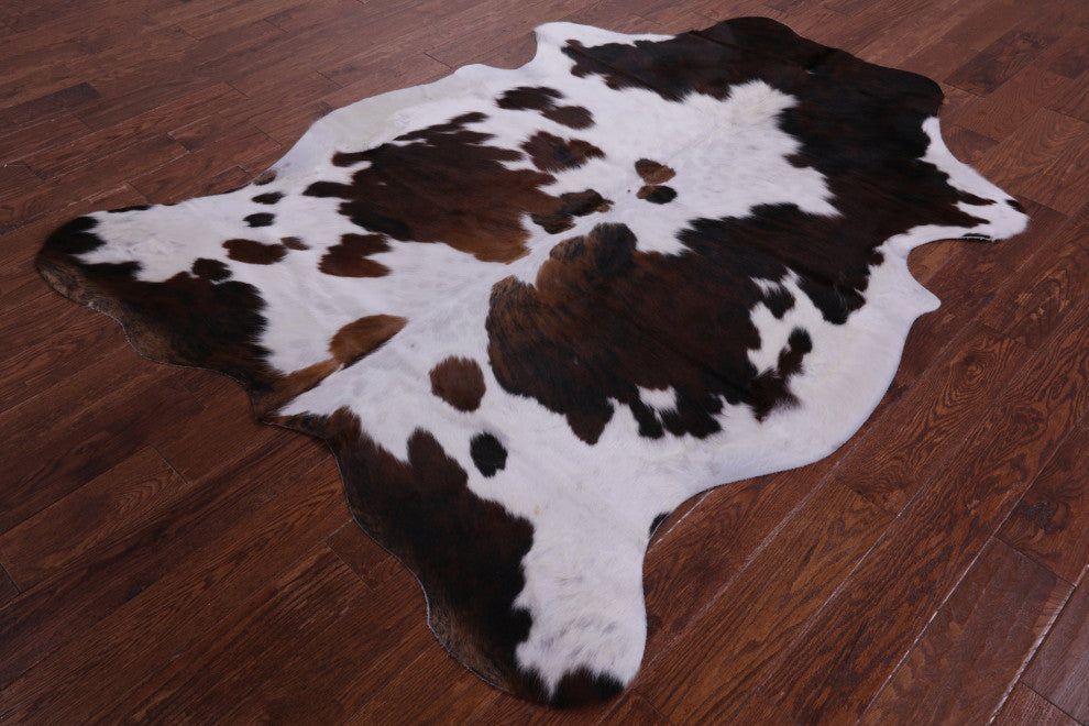 6' 11" X 5' 3" Organic Natural Hair-On Cowhide Area Rug C1443