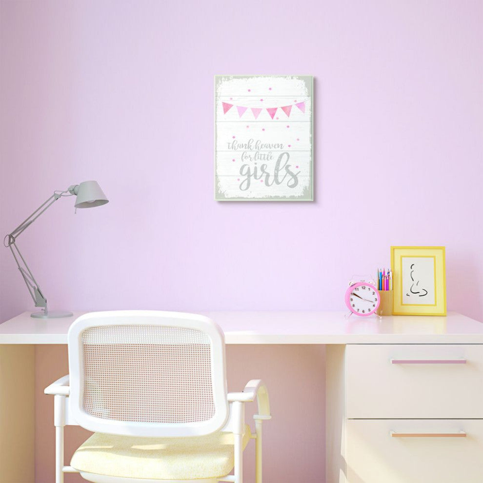 The Kids Room by Stupell Thank Heaven Girls Pink Kids Word Design, 13 x 19