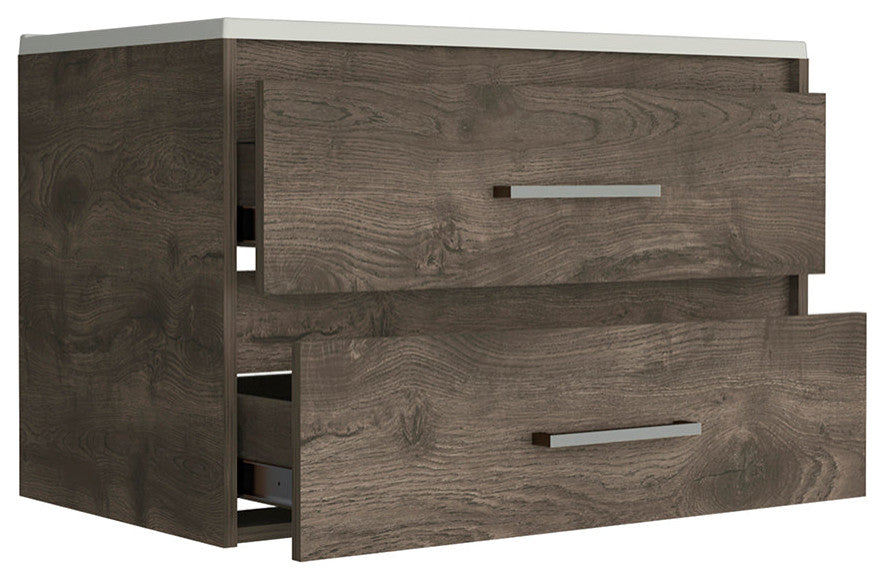 Wall Mounted Bathroom Vanity Alma, Bathroom, Dark Brown / White