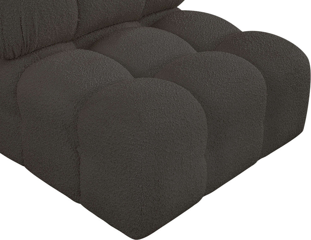 Ames Boucle Fabric Modular Chair, Brown, Armless Chair