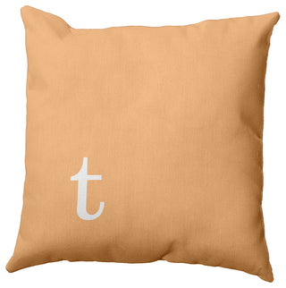18"x18" Modern Monogram Decorative Throw Pillow, Pale Gold