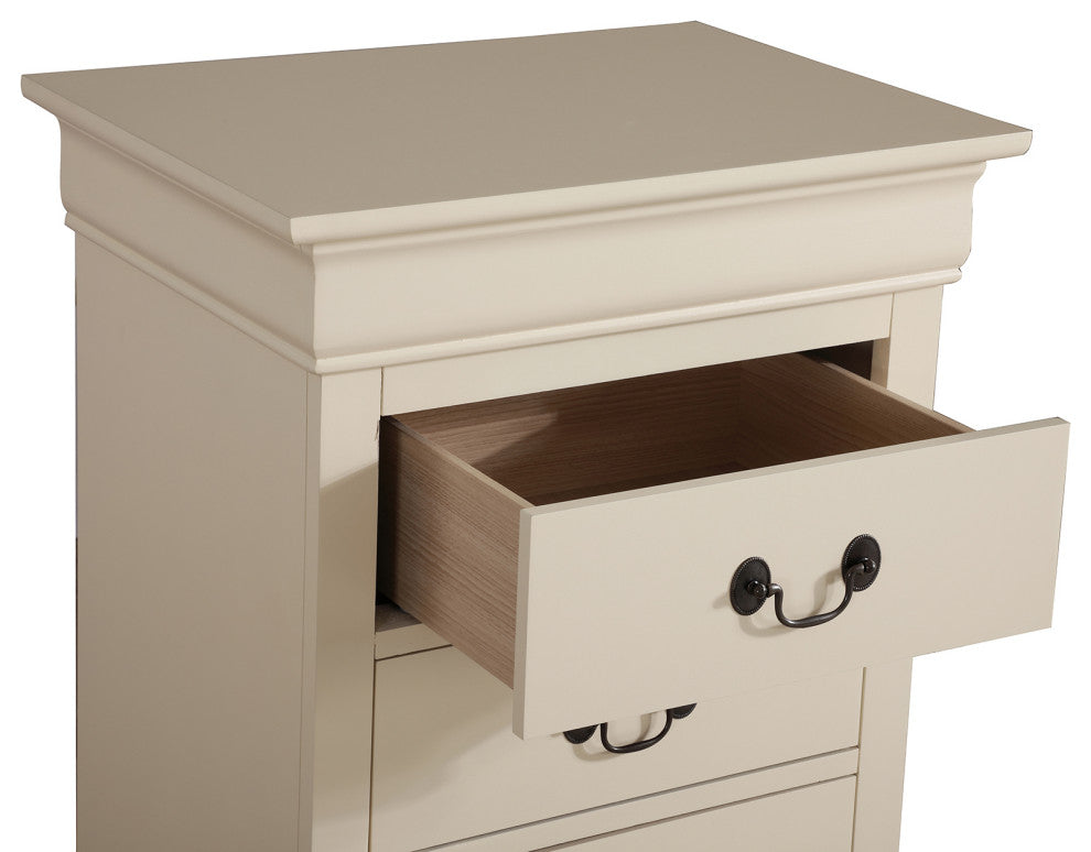 Louis Phillipe Beige 7 Drawer Chest of Drawers (22 in L. X 16 in W. X 51 in H.)