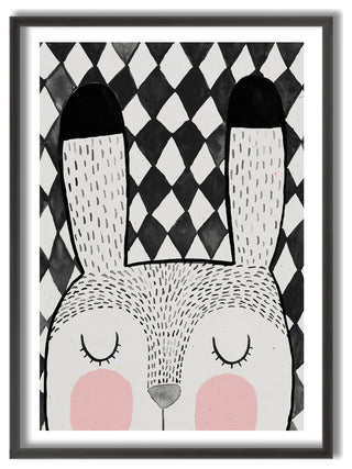 Kids Framed Art Print, Bunny by Treechild, 24"x36", Framed
