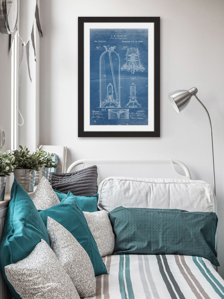 "Extinguisher 1880 Blueprint" Framed Painting Print