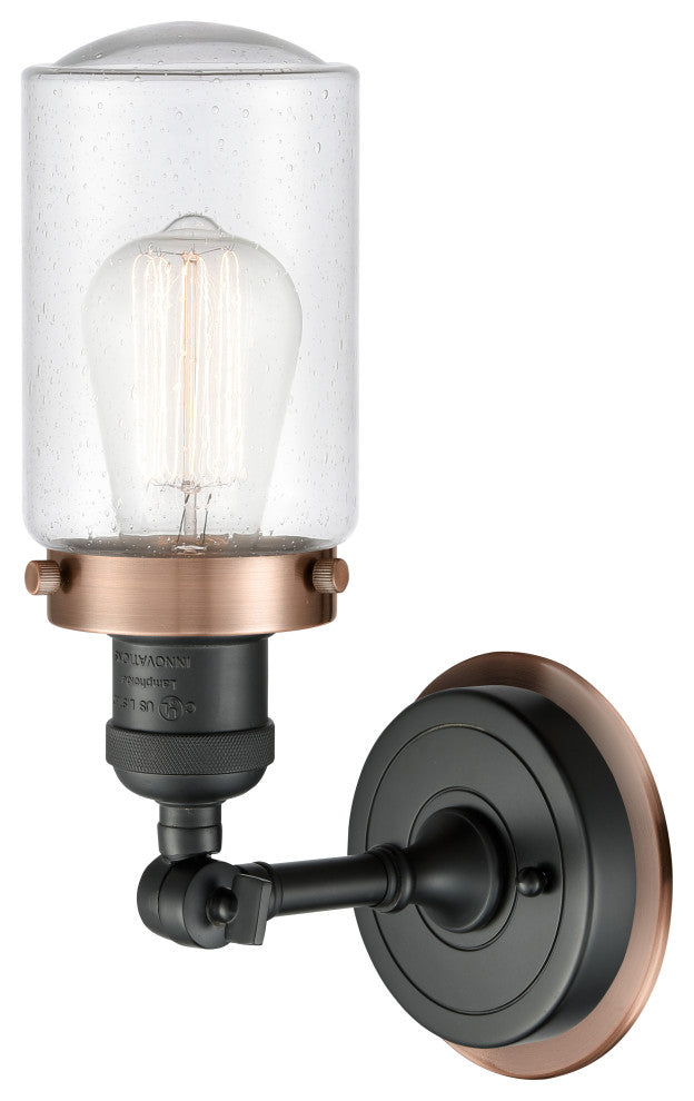 INNOVATIONS LIGHTING 203BK-BPAC-HRAC-G314 Dover 1 Light Mixed Metals Sconce