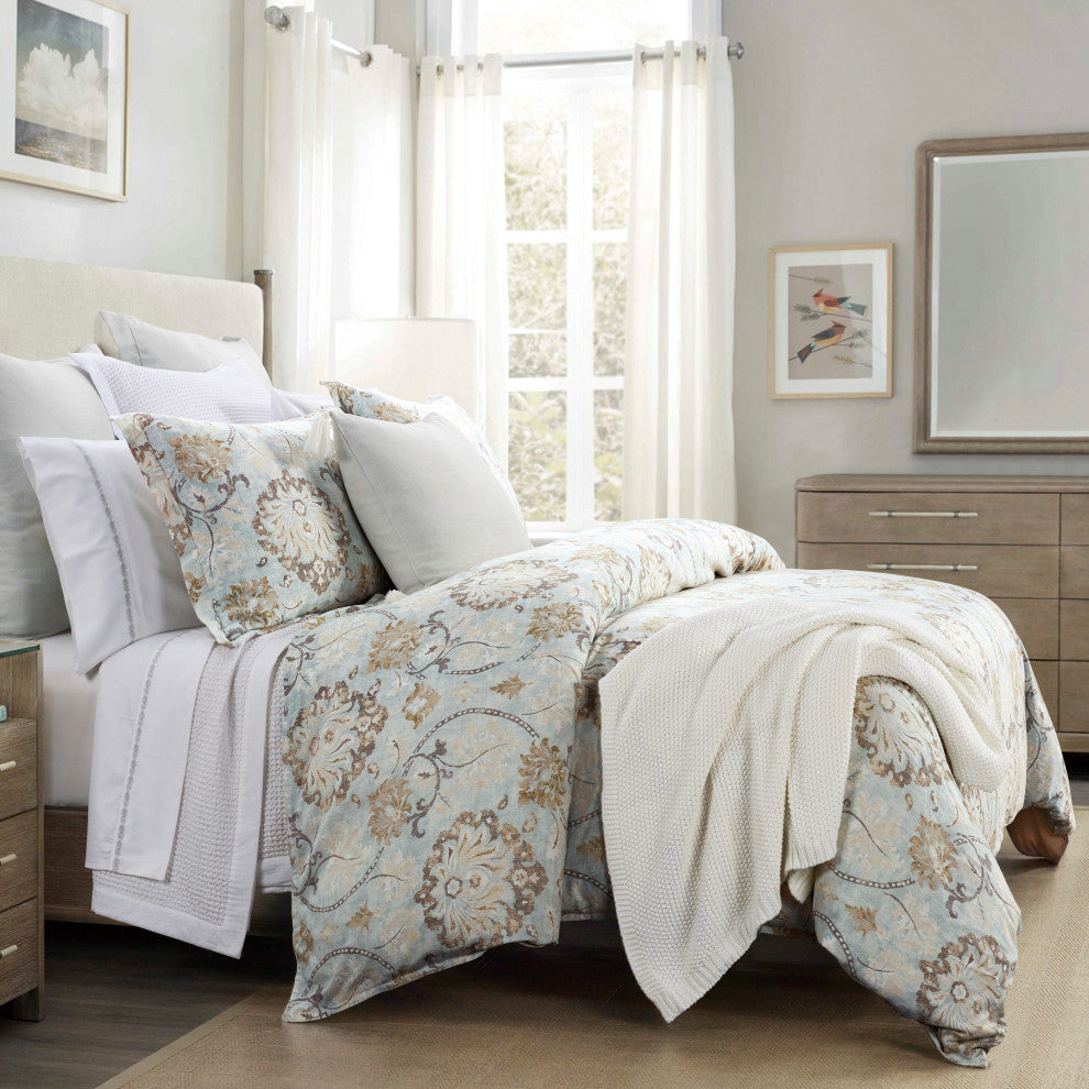 3-Piece Dalia Victorian Floral Duvet Cover Set, Super King
