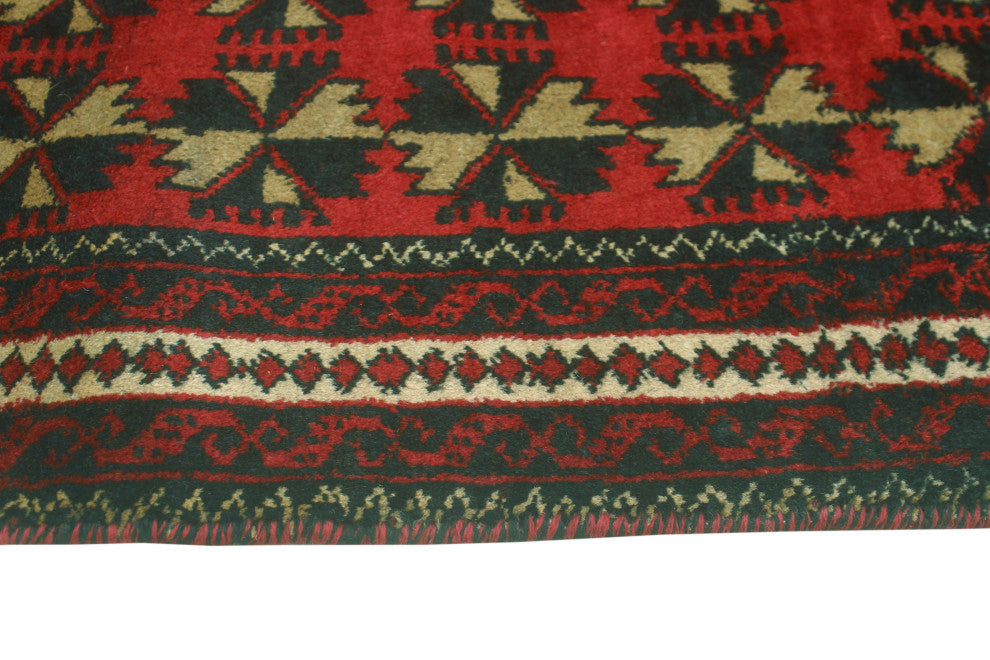 Vintage Distressed Aniyah Red/Navy Runner, 3'0x6'2