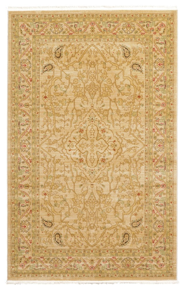 Unique Loom Cream Edinburgh Daisy 5'x8' Area Rug