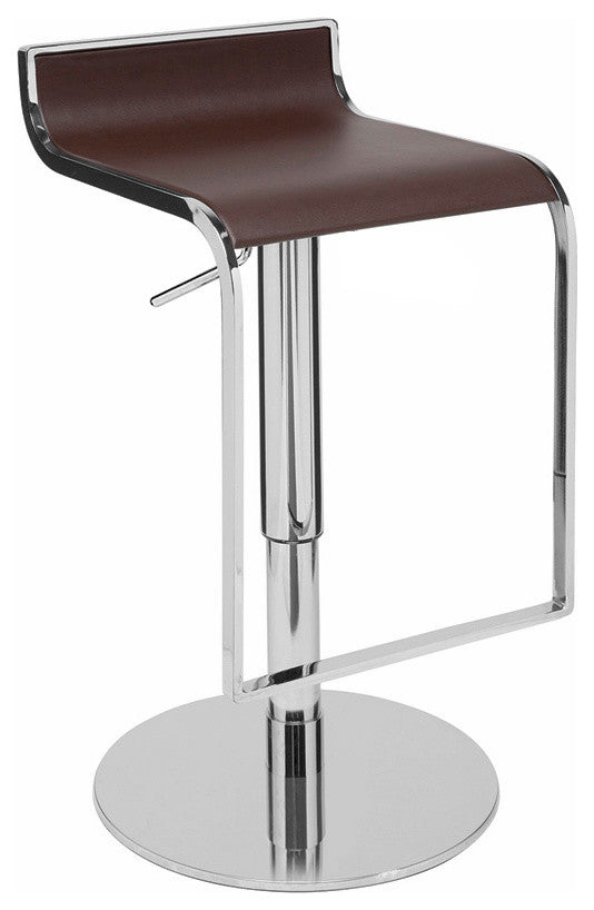 Vogue Leather Adjustable Bar Stool, Brown