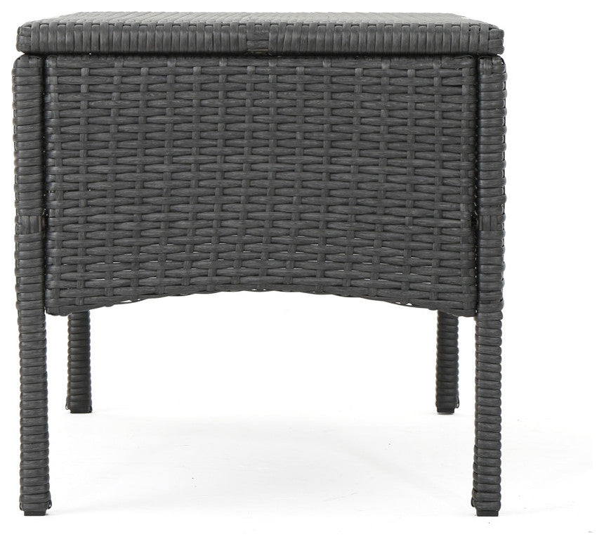 GDF Studio 4-Piece Cordyline Outdoor Wicker Chat Set With Cushions