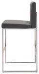 Bar Stool Chair Barstool, Faux Vinyl Leather, Steel, Gray, Silver, Cafe