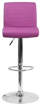 Estella Aria Mid-Back Purple Vinyl Swivel Adjustable Barstool