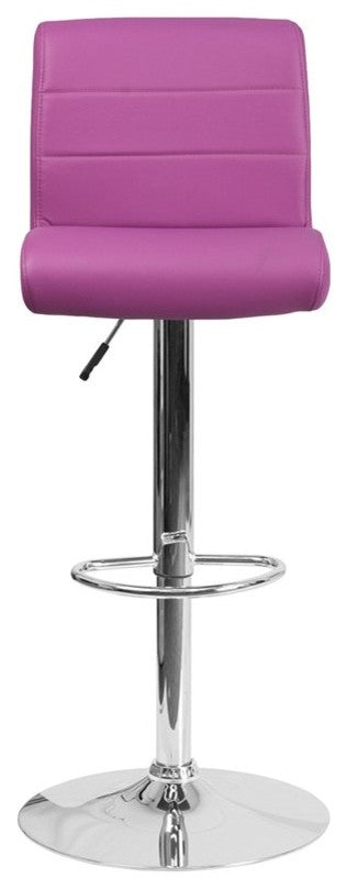 Estella Aria Mid-Back Purple Vinyl Swivel Adjustable Barstool