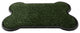 Pet Synthetic Grass Bone-Shaped Indoor Potty Trainer, 27 x 17.25 inches, Green