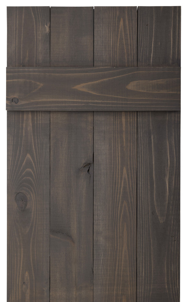 Traditional Board and Batten Exterior Shutters Pair, Stone Gray, 60
