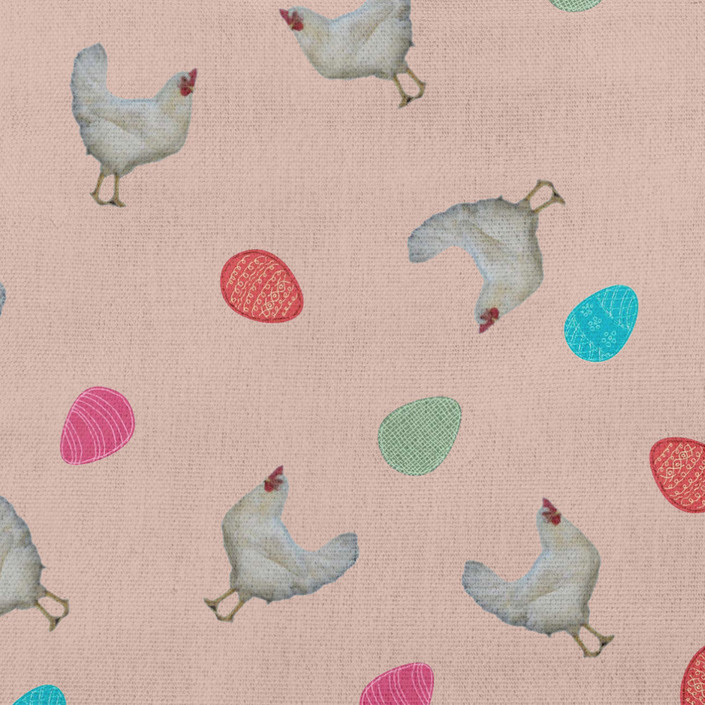 Chickens and Eggs Easter Decorative Throw Pillow, Sunwashed Red, 26x26"