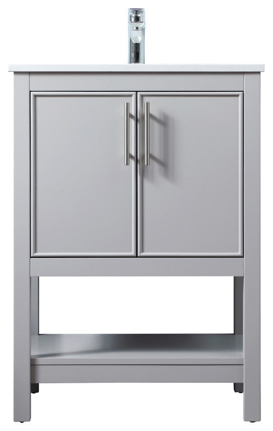 24" SIngle Bathroom Vanity, Grey