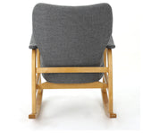 GDF Studio Bethany Mid Century Fabric Rocking Chair, Gray