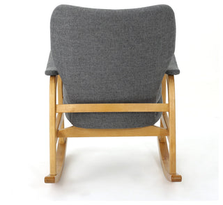 GDF Studio Bethany Mid Century Fabric Rocking Chair, Gray
