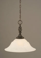 Elegante 1-Light Pendant, Dark Granite/White Marble