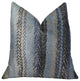 Blue Gate Gray Blue and Taupe Handmade Luxury Pillow, 20"x36" King