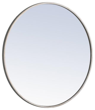 Elegant Decor Eternity 28" Round Metal Frame Mirror in Silver