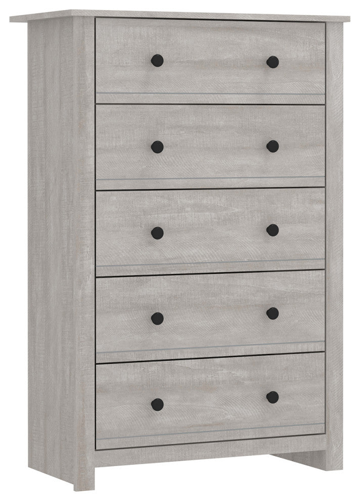 Genoa 5-Drawer Chest of Drawer 46.2"x17.1"x30.4", Dusty Gray Oak
