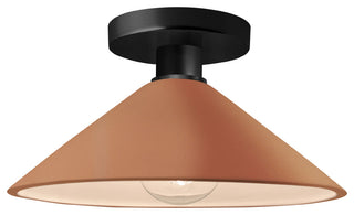 Radiance-Flare Semi-Flush, Adobe Frame, Matte Black Metal, Dedicated LED