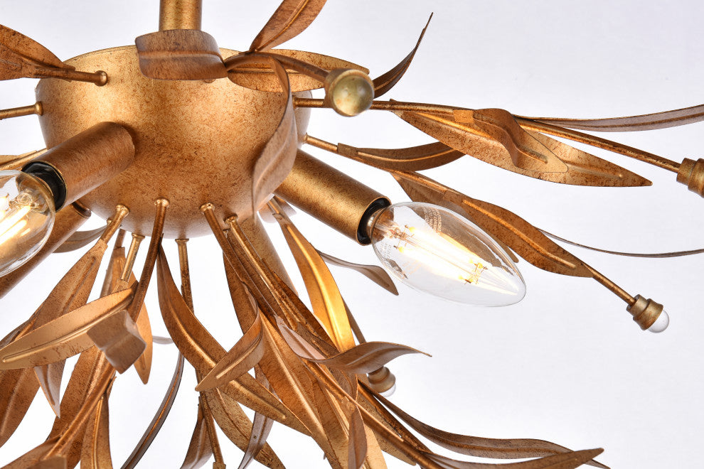 Piper 18.5" Flush Mount, Gold Leaf