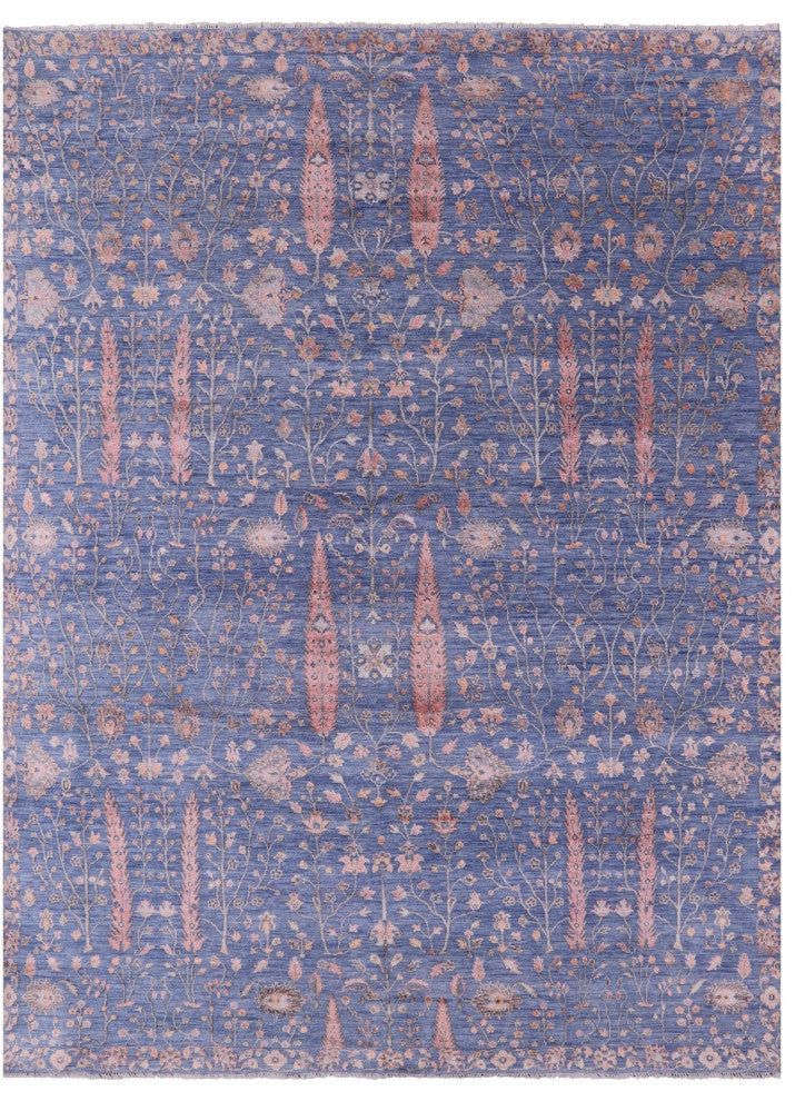 8' 11" X 11' 11" Persian Hand Knotted Ziegler Wool and Silk Rug Q6270