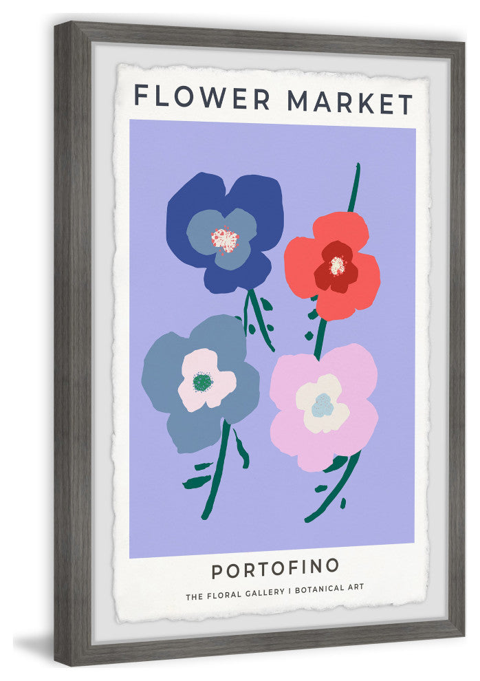 "Flower Market Portofino" Framed Painting Print, 12x18