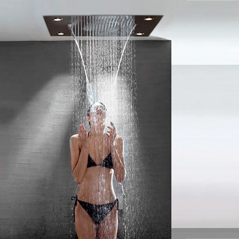 Trialo Solid Brass Recessed Color Changing Water Powered LED Shower System