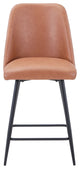 Modern Faux Leather Upholstered Counter Height Barstool, Set of 2