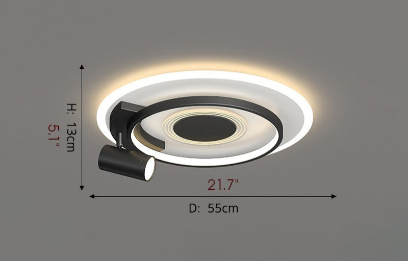 Eupen | Nordic Round LED Ceiling Light, Black, 3 Colors No Remote